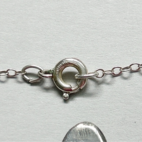 Vintage Signed Sandy Baker Sunstone Abalone Sterling Silver Necklace - Picture 10 of 12